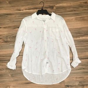 RAILS Charli Long Sleeves Button Down Flamingos XS